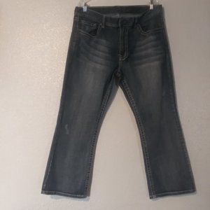 Axel men's size 38 X 30 vintage medium wash bootcut distressed jeans